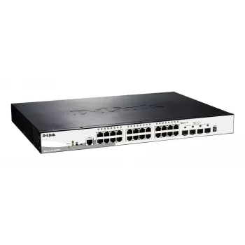 D-Link DGS-1510-28XMP valdomas L2/L3 Gigabit Ethernet (10/100/1000) „Power over Ethernet“ (PoE) jungiklis, juodas, pilkas
