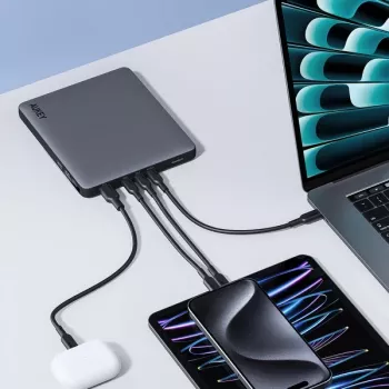 AUKEY Sprint X 20000mAh 100W nešiojamojo kompiuterio power bank su PD3.0 - Pilka