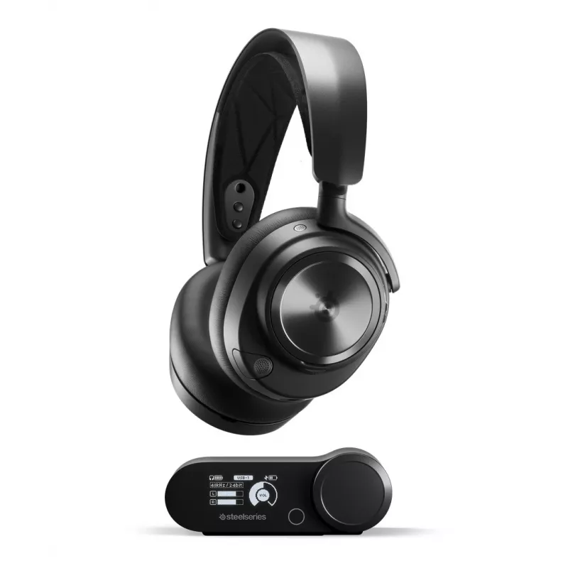 Ausinės Steelseries Arctis Nova Pro Wireless (juodos) – belaidės žaidimų ausinės su Bluetooth
