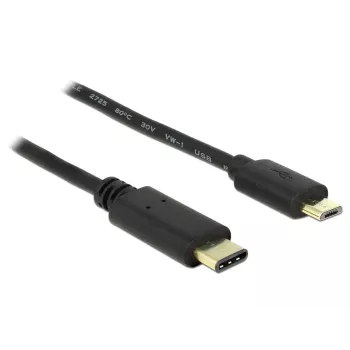 USB laidas DeLOCK 2m USB2.0-C USB2.0 Micro-B Juodas