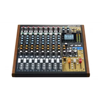 Mikseris Tascam Model 12 – 12 kanalų analoginis/digitalinis mikseris, 24 bitų, 48 kHz, USB-C, SD kortelė, Bluetooth 5.0