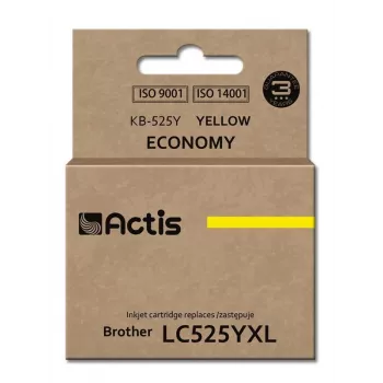 Actis KB-525Y kasetė (pakaitalas Brother LC525Y; standartinė; 15 ml; geltona)