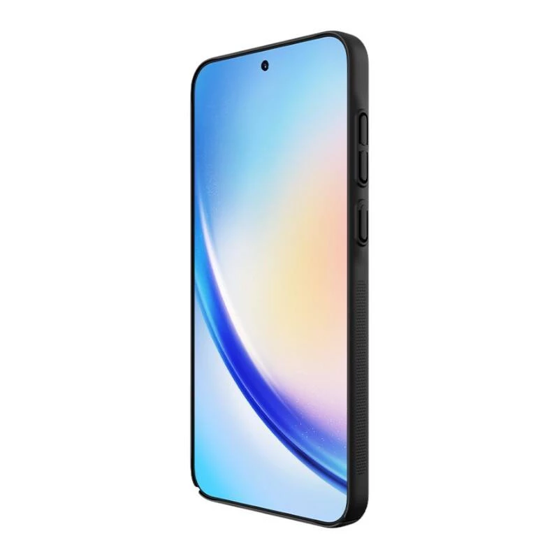 Apsauginis dėklas telefonui Nillkin Super Frosted Shield Pro, skirtas Samsung Galaxy A35 – juodas, plonas, užtikrina galinės dalies ir šonų apsaugą, tikslūs išpjovimai