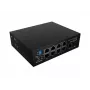 Tinklo jungiklis LANBERG ILFE-8P-1GE-1S-120 — Lengvas pramoninis PoE, 4x PoE++ (BT), 4x PoE+ (AT), 1x Gigabit, 1x SFP+, DIN bėgelis, nevaldomas