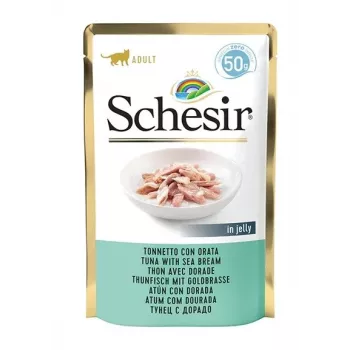 SCHESIR drebučiuose tunas su jūrų karšiu – šlapias kačių ėdalas – 50 g