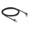 Delock tinklo kabelis RJ-45 (M) aukštyn lenktas į RJ-45 (M) tiesų – 2,0 m – 4,5 mm – S/FTP – CAT 6a – ekranuotas, be halogenų – juoda (80288)