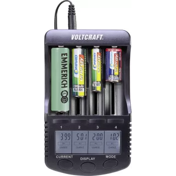 VOLTCRAFT Įkroviklis apvaliosioms baterijoms NiMH, NiCd, Li-Ion CC-2 Mignon (AA), Micro (AAA), Baby (C), Sub-C, 26650, 26500, 18650, 1 vnt. (VC-8066555)