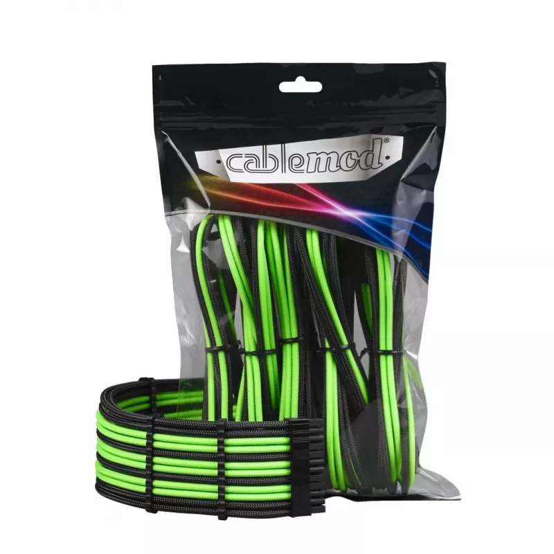 Vidinis maitinimo kabelių rinkinys CableMod CM-PCAB-BKIT-NKKLG-3PK-R Juoda Žalia