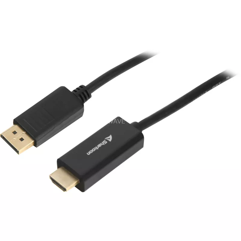 Sharkoon SHA aktyvus DisplayPort 1.2 į HDMI 4K kabelis, 2.0 m, juodas, 4Kx2K 60 Hz