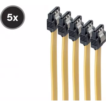 SATA duomenų kabelis ShiverPeaks BS78246-0.5Y-5 6 Gb/s su metaliniu fiksatoriumi, 0,5 m