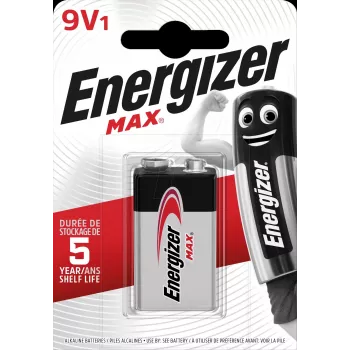 Energizer Max 426660 baterija 9V 6LR61, 1 vnt., ekologiška pakuotė