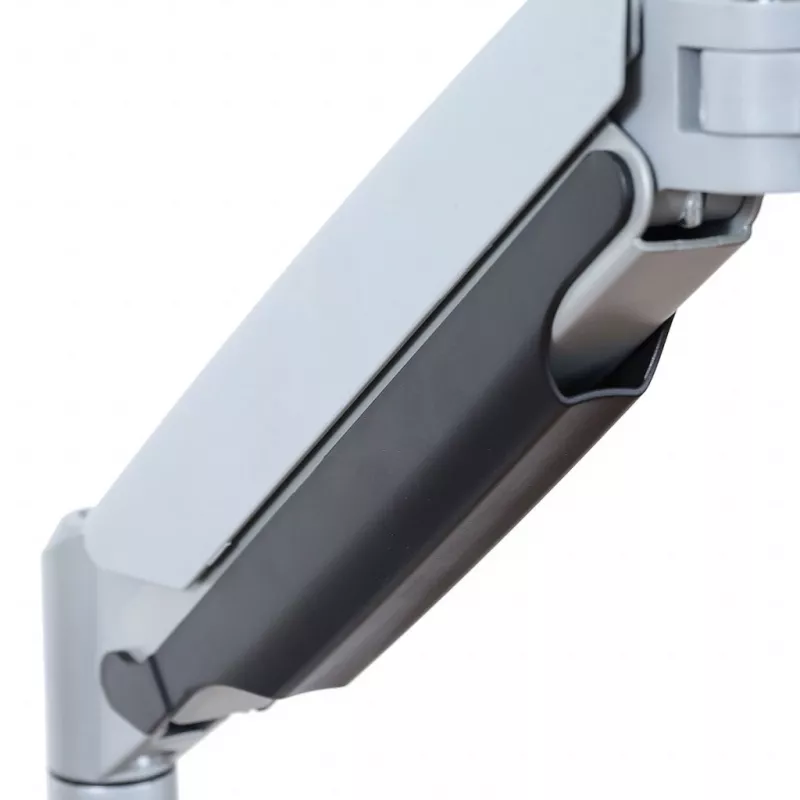 Stalinis laikiklis monitoriui ART RAMM L-35HD 17–45 colių, dujinė spyruoklė, spaustuvas, USB-C ir USB-A, iki 27 kg