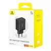 Baseus P10111404113-00 Cube USB-C / USB-A 30W sieninis įkroviklis Juodas