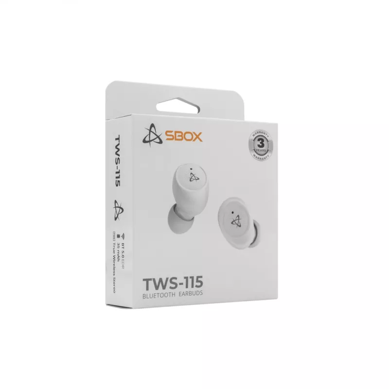 Belaidės ausinės SBOX EB-TWS115 Baltos
