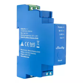 Kietojo kūno relė Shelly Pro 1 Blue 16A 110-240V Wi-Fi