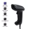 Nešiojamas brūkšninių kodų skaitytuvas QOLTEC 50863 – 1D/2D, USB, LED, juodas, 5V, 1,8 m laidas