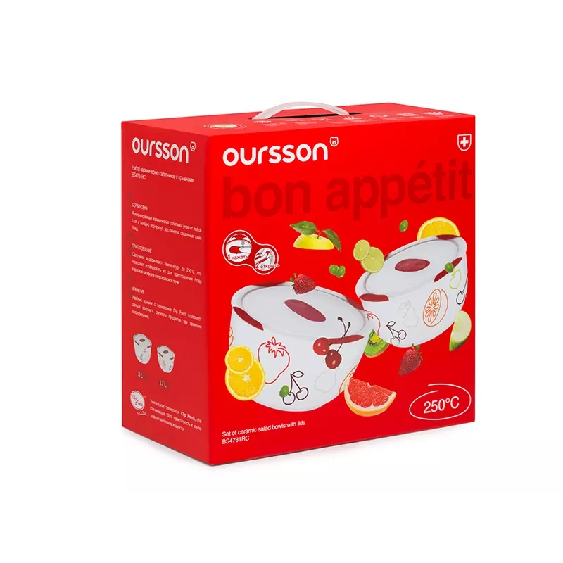 Dublių rinkinys OURSSON BS4781RC/DC Apvalus Keraminis 3L Baltas 2 vnt.