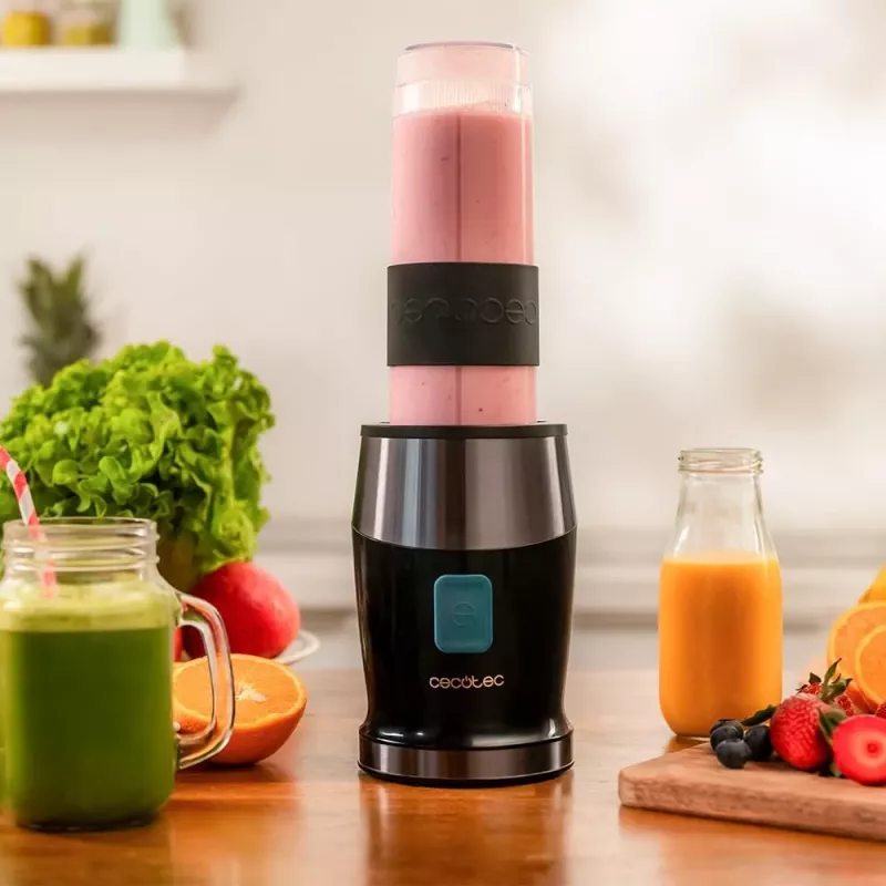 Cecotec Blender Power Titanium 900 ProGo | Stalinis | 900 W | Talpa 2x0,57 L | Smulkinimas ledo | Juoda
