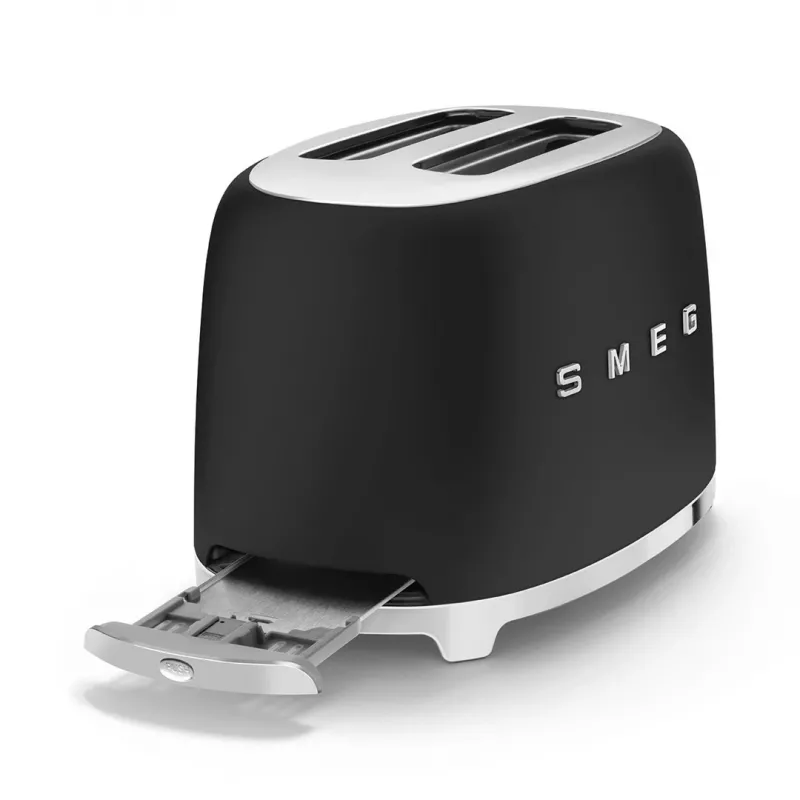 Skrudintuvas Smeg 50's Style TSF01BLMEU 2 dviems riekelėms, juodas, nerūdijantis plienas