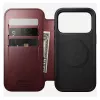 Dėklas mobiliesiems telefonams Nomad Modern Leather Folio, skirtas Apple iPhone 17 Pro, 6,3 colio (16 cm), odinis, bordo spalvos