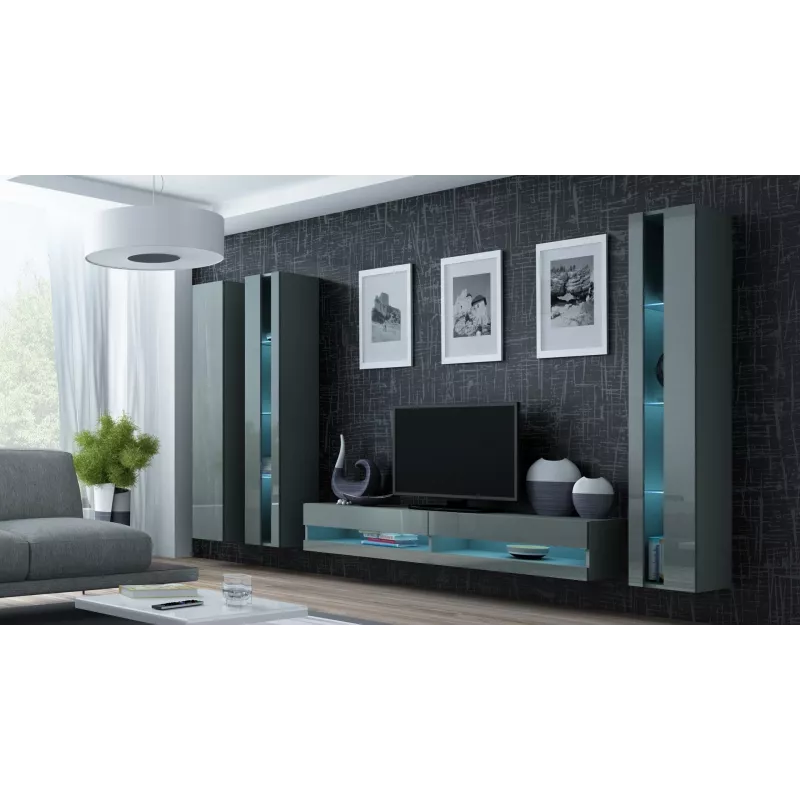 Cama TV stovas VIGO nauja 30/180/40 baltas/pilkas blizgus