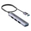 USB šakotuvas Unitek H1208CGY01 — 4 prievadų USB 3.0 (5 Gbps), aliuminis