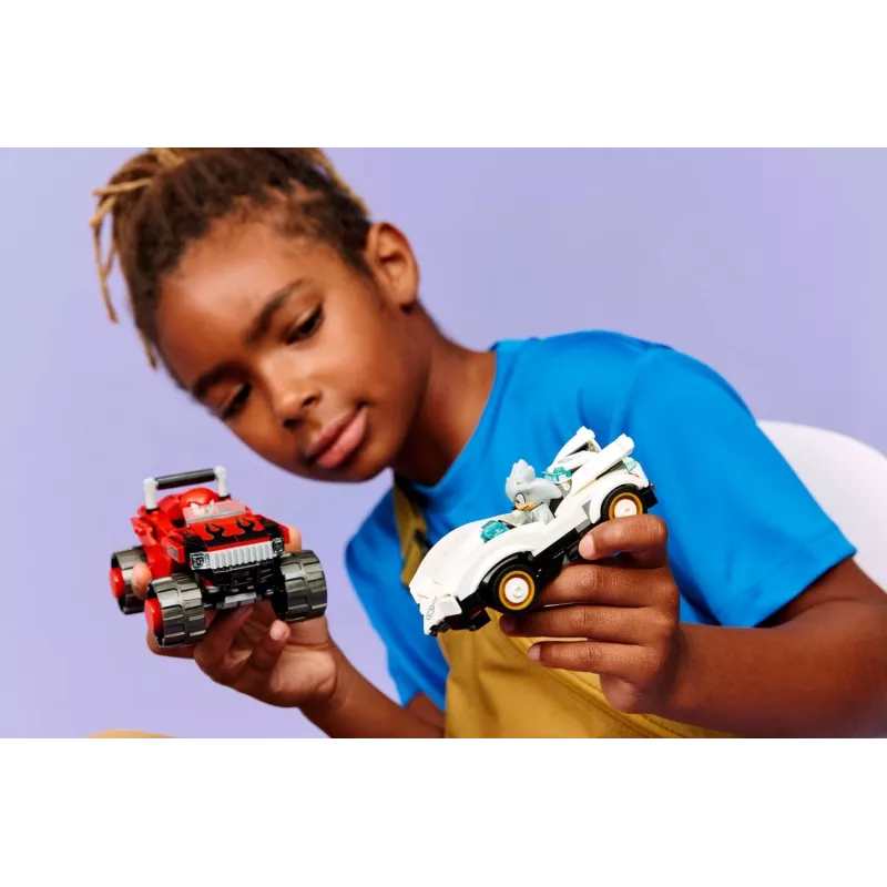 LEGO SONIC THE HEDGEHOG 77118 Silver'o automobilis prieš Knuckles'o monstrų sunkvežimį