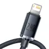 Baseus Crystal Shine USB į Lightning laidas, 2,4A, 2m (juodas)