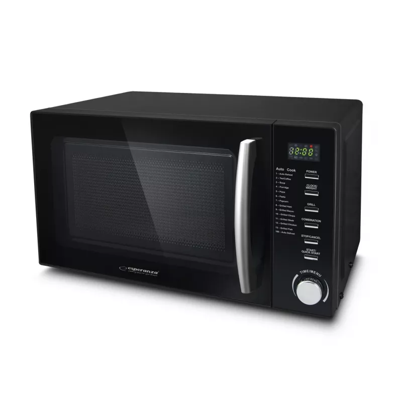 Mikrobangų krosnelė kombinuota ESPERANZA COCINERO EKO010, 1200 W, 20 L, grilis 900 W, LED ekranas, juoda