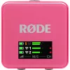 Belaidis mikrofonas RODE Wireless GO III Pink — kompaktiška dviejų kanalų siųstuvų ir imtuvo sistema