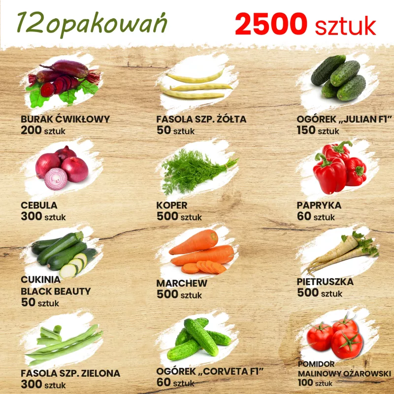 TORAF Daržovių sėklų rinkinys - 12 pakuočių