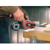 Juostinis šlifuoklis Black & Decker KA902EK — 400 W, reguliuojamas greitis, šlifavimo plokštė 451×13 mm, 230 V, 3 m laidas, su dėklu
