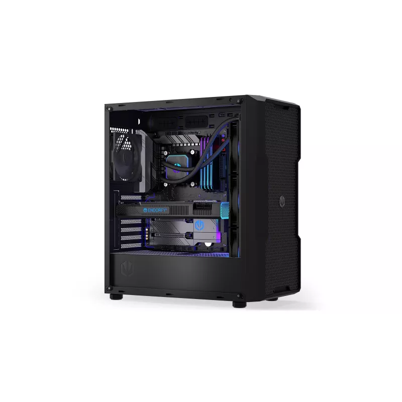 Skysčio aušintuvas ENDORFY Navis F360 ARGB Juodas – 360 mm radiatorius, 3x 120×25 mm ventiliatoriai, 250–1800 RPM, siurblys 1600–2600 RPM, LGA 1700/AM5/AM4
