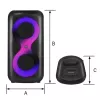 Nešiojamas muzikos centras MANTA SPK0401B100 Bluetooth garsiakalbis, 100 W galia, FM radijas, karaokė, įmontuota baterija, X-BASS