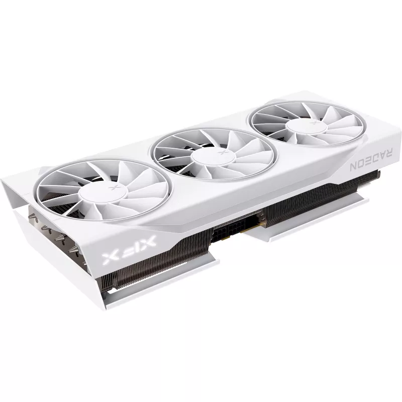 Vaizdo plokštė XFX Radeon RX 9070 XT – 16 GB GDDR6, 256 bitų, PCIe x16, 2400 MHz, 3 ventiliatoriai, balta, 325×65 mm