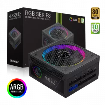Gamemax RGB 750G 750 W maitinimo blokas, 80 PLUS Gold, pilnai modulinis