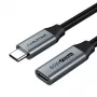 USB 3.0 Type-C ilgintuvas (vyriškas - moteriškas), 5Gbps, 60W, 4K/60Hz, 0,5m