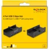 DeLOCK 64284 USB Hub Type-A 5000 Mbit/s Juodas