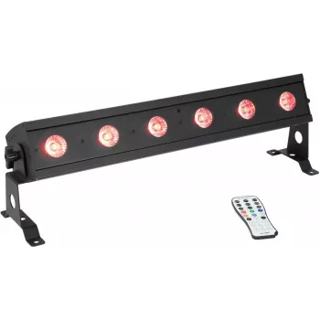 LED juosta EUROLITE AKKU Bar-6 Entry QCL RGBW, 6x4W šviesos diodai, baterijomis maitinamas nešiojamas apšvietimas