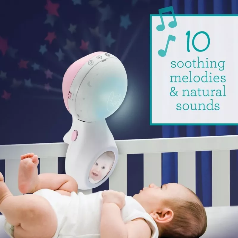 Muzikinė dėžutė kūdikiams B-kids 3in1 Infantino 150302050 — pudros rožinė, 3 viename raminantis žaislas