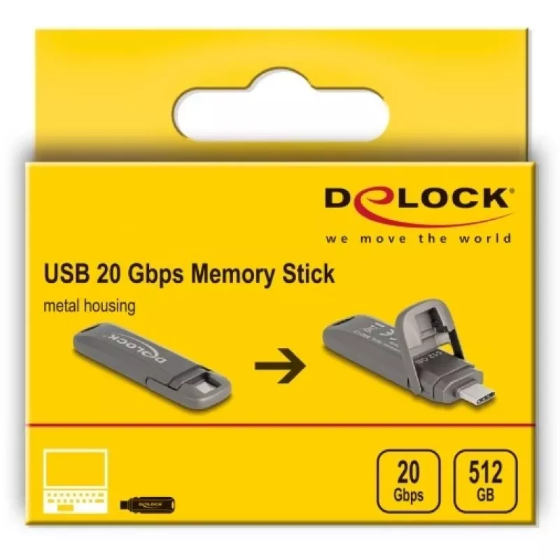 USB atmintinė DeLOCK 54013 512 GB USB Type-C Pilka