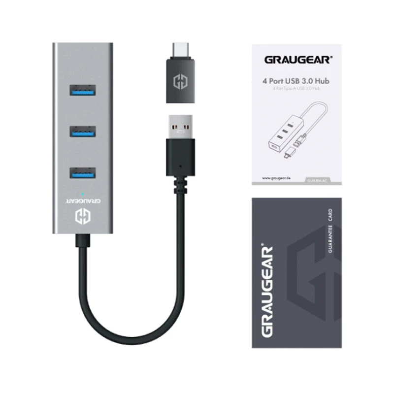 USB šakotuvas GRAUGEAR G-HUB4-AC