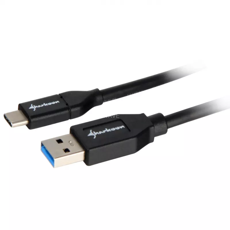 Sharkoon USB 3.2 Gen 2 laidas USB-A kištukas > USB-C juodas 1 metras - Laidas - Skaitmeniniai/duomenys