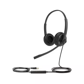 Yealink UH34 SE Lite Dual Teams laidinė ausinė su ausų kilpomis biurui ir skambučių centrui, USB Type-C, juoda