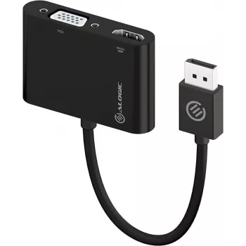 ALOGIC DP-VGHD4K-ADP vaizdo kabelis-adapteris DisplayPort į HDMI + VGA (D-Sub) juodas (DP-VGHD4K-ADP)