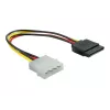 Maitinimo laidas SATA HDD DeLOCK B40160100 4pin tiesus patinas 0,12m