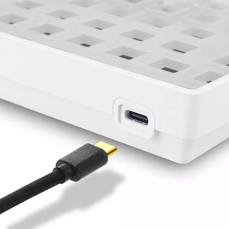 Žaidimų klaviatūra Sharkoon SKILLER SGK50 S3 „Barebone“ balta (be jungiklių ir dangtelių)