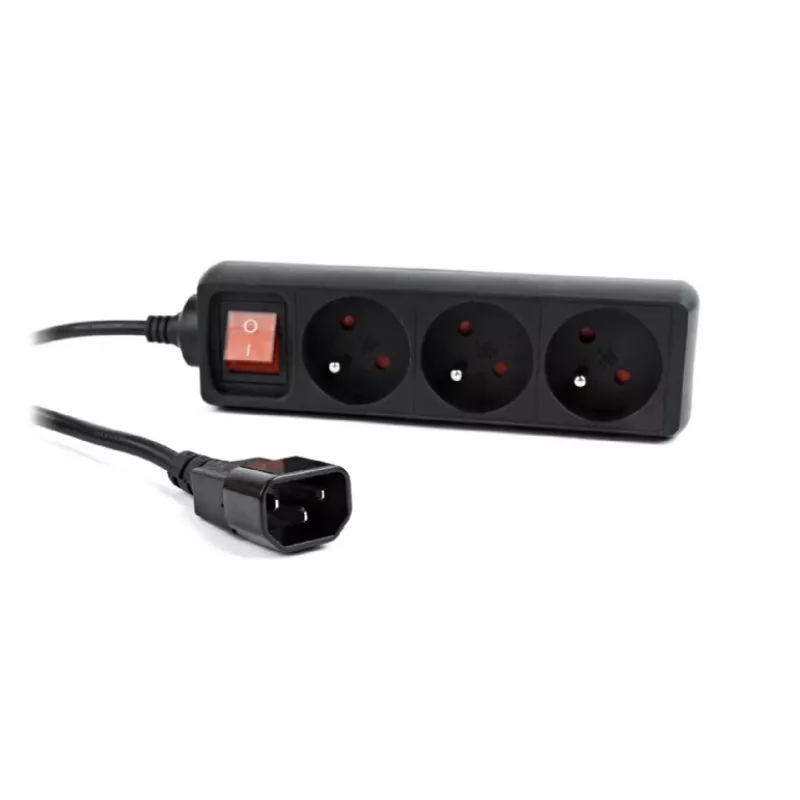 Gembird EG-PSU3F-01 apsauginis filtras nuo viršįtampių, juodas, 3 AC lizdai, 230 V, 0,6 m
