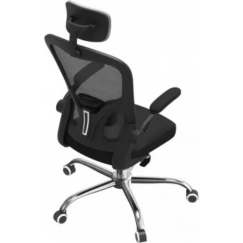 Biuro kėdė top e shop DORY SZARY – minkšta sėdynė, tinklinis atlošas, 650×620 mm, aukštis iki 122 cm