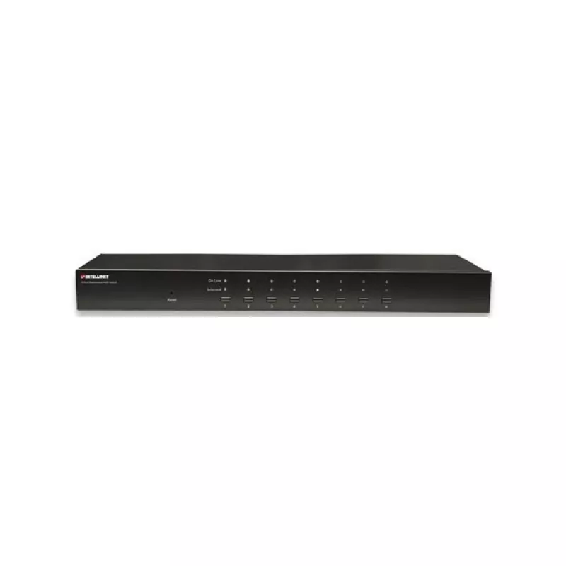 Intellinet 8 prievadų stovo KVM jungiklis, kombinuotas USB + PS/2, ekrano meniu, kabeliai komplekte (Euro 2 kištukas)
